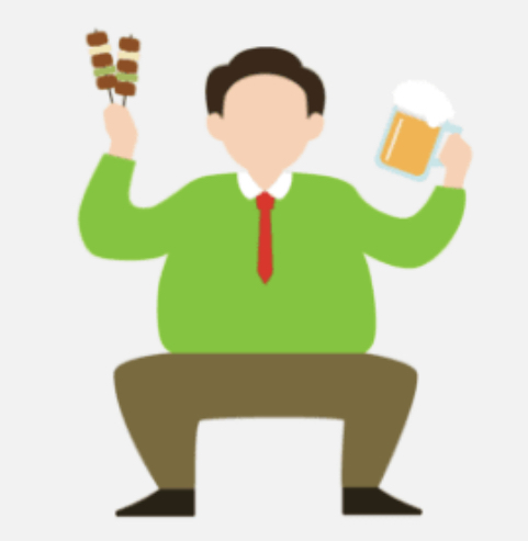 糖尿病の原因因子である食生活の乱れを表すイラスト画像